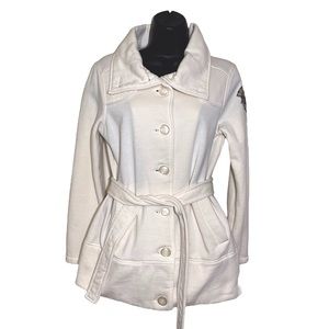 Disneyland 1955 monogram button up fleece sweater with waist tie women’s…